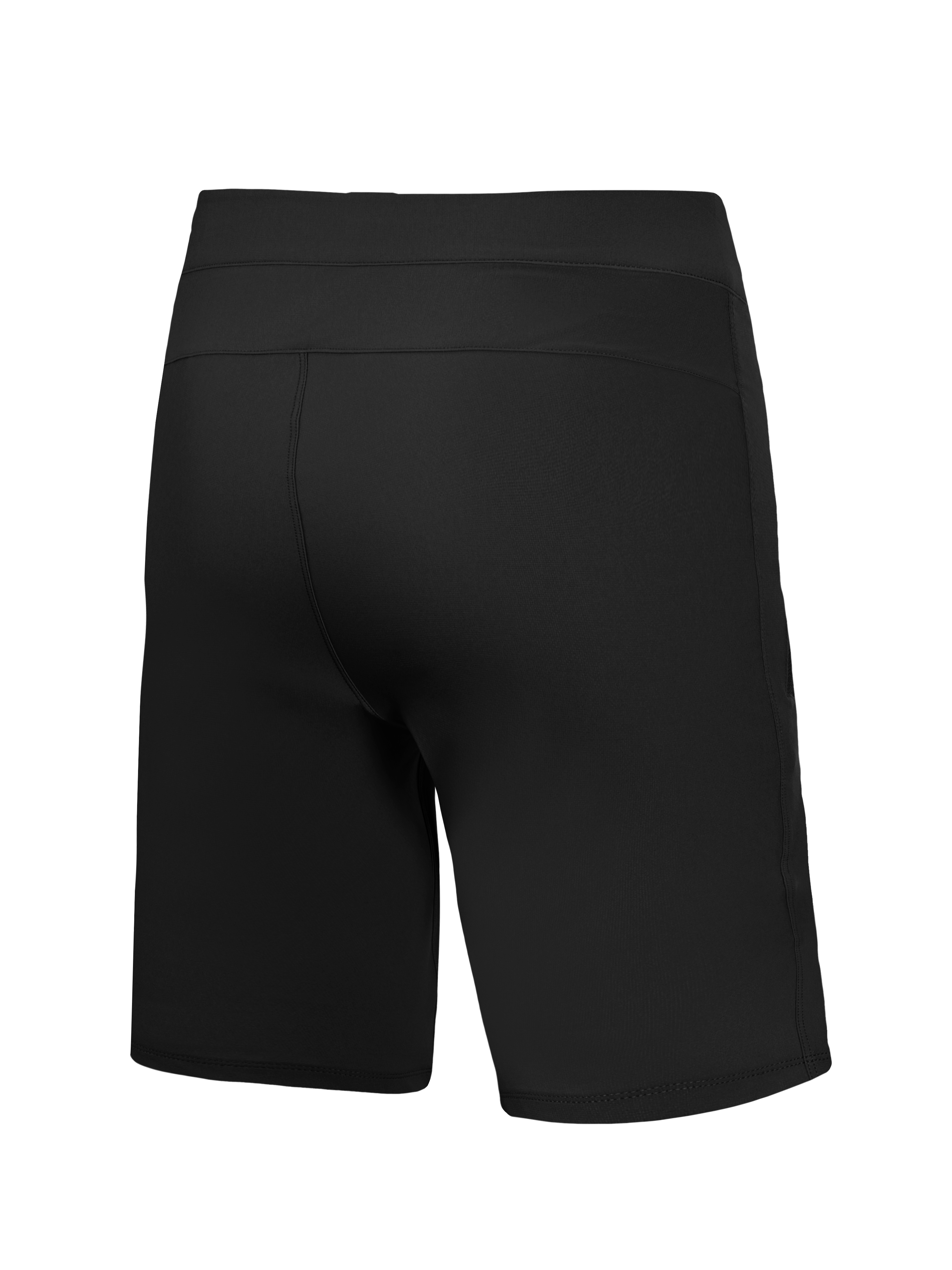 Pantalones liner Alpinestars A-Dura Ride negros, vista posterior de capa base técnica para MTB en tejido elástico.