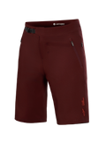 Pantalones cortos A-Dura Ride Liner burdeos, tejido elástico, cierre de trinquete frontal y bolsillos con cremallera.