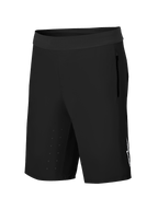 Alpinestars A-Aria Lite Short, shorts de ciclismo para mountain bike, color negro, con cintura ancha, bolsillo lateral con cremallera, orificios de ventilación cortados por láser en el interior del muslo y logotipo Astars blanco, equipamiento de trail de alto rendimiento