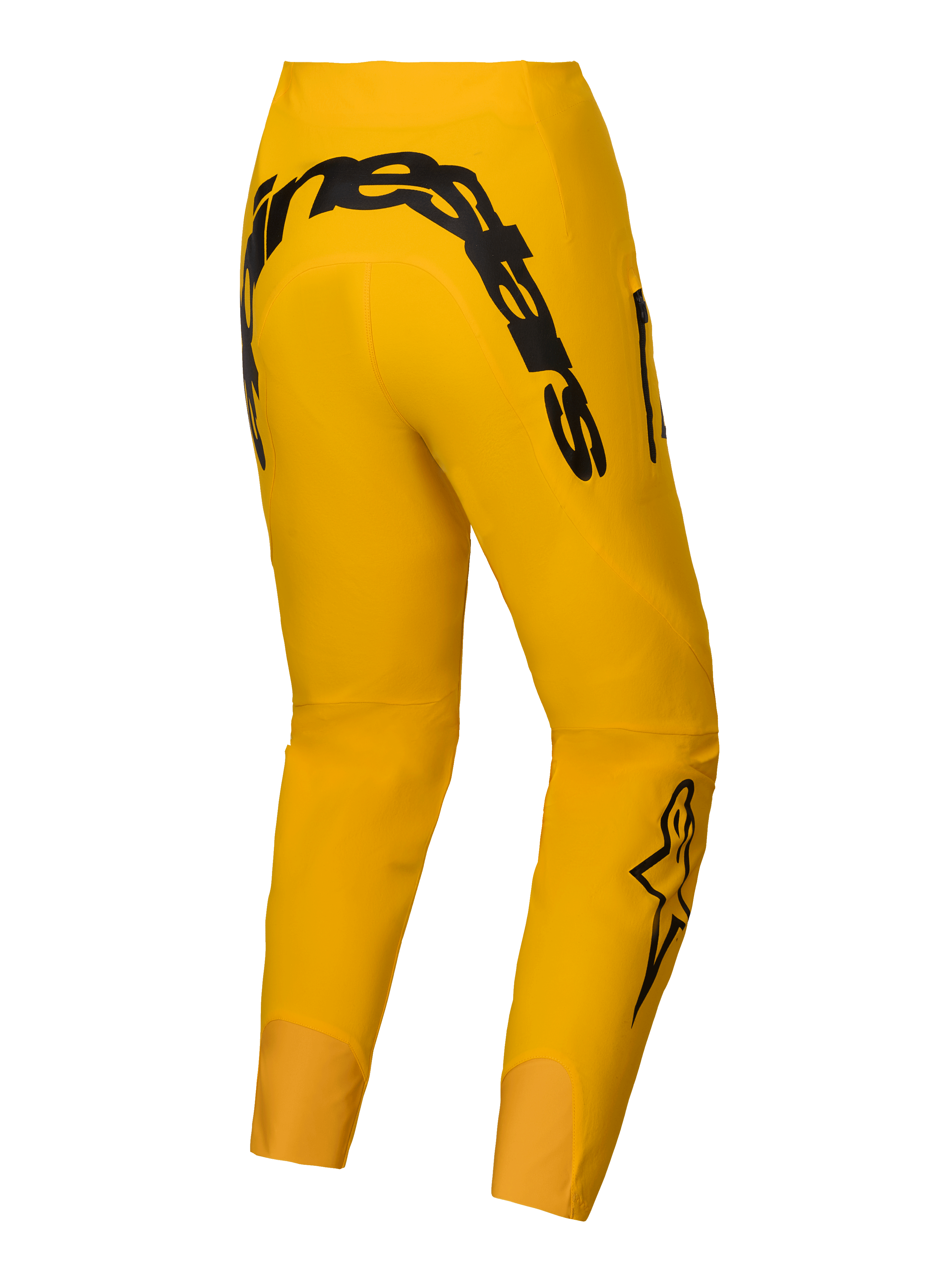 Alpinestars Pantalones A-Supra Melt Edición Limitada, pantalones de MTB para hombre, amarillos con logotipo Alpinestars negro en la espalda y tejido superelástico