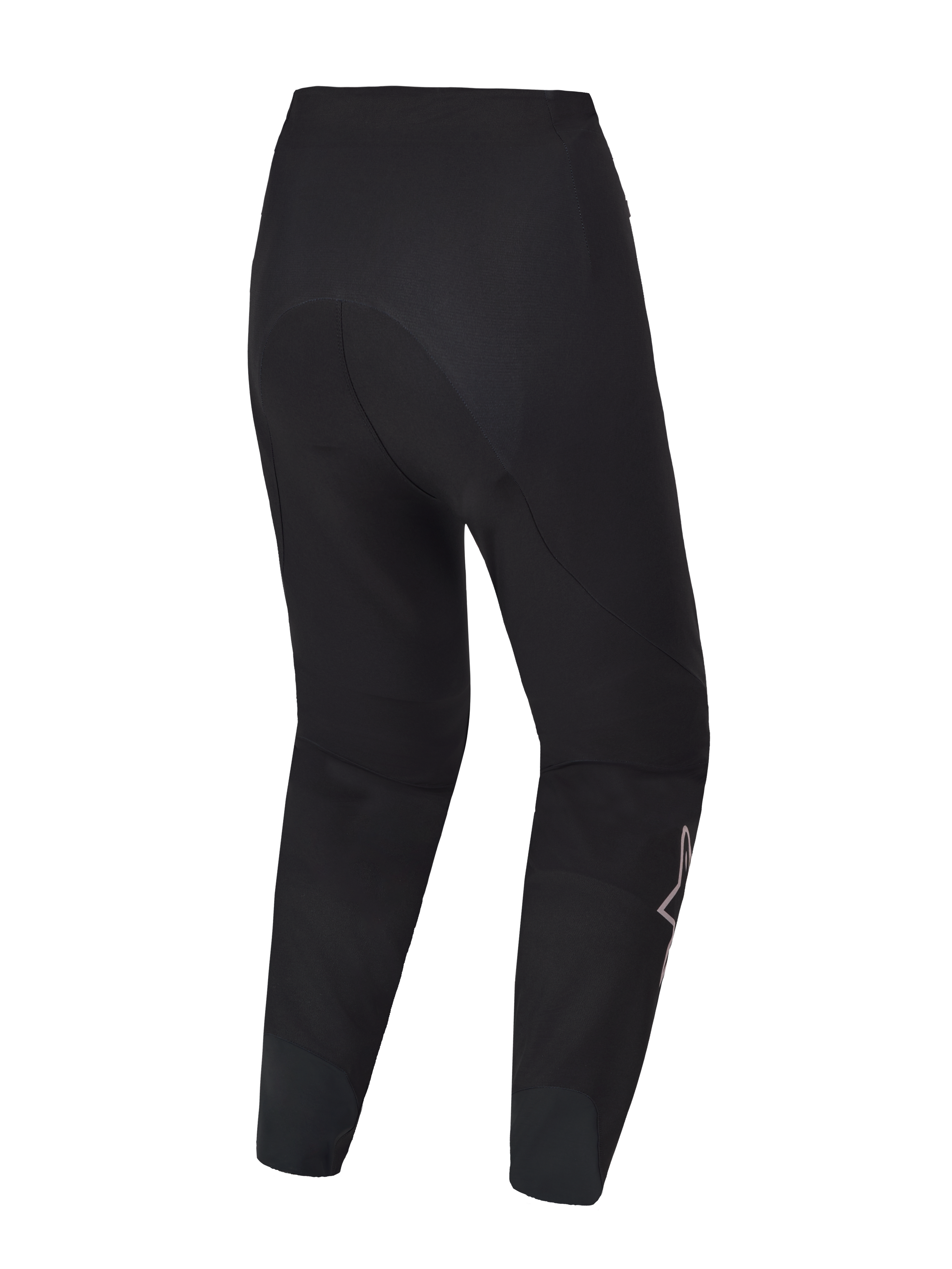 Pantalones MTB A-Supra Elite negros, vista trasera, tejido elástico en 4 direcciones y diseño ergonómico de competición.