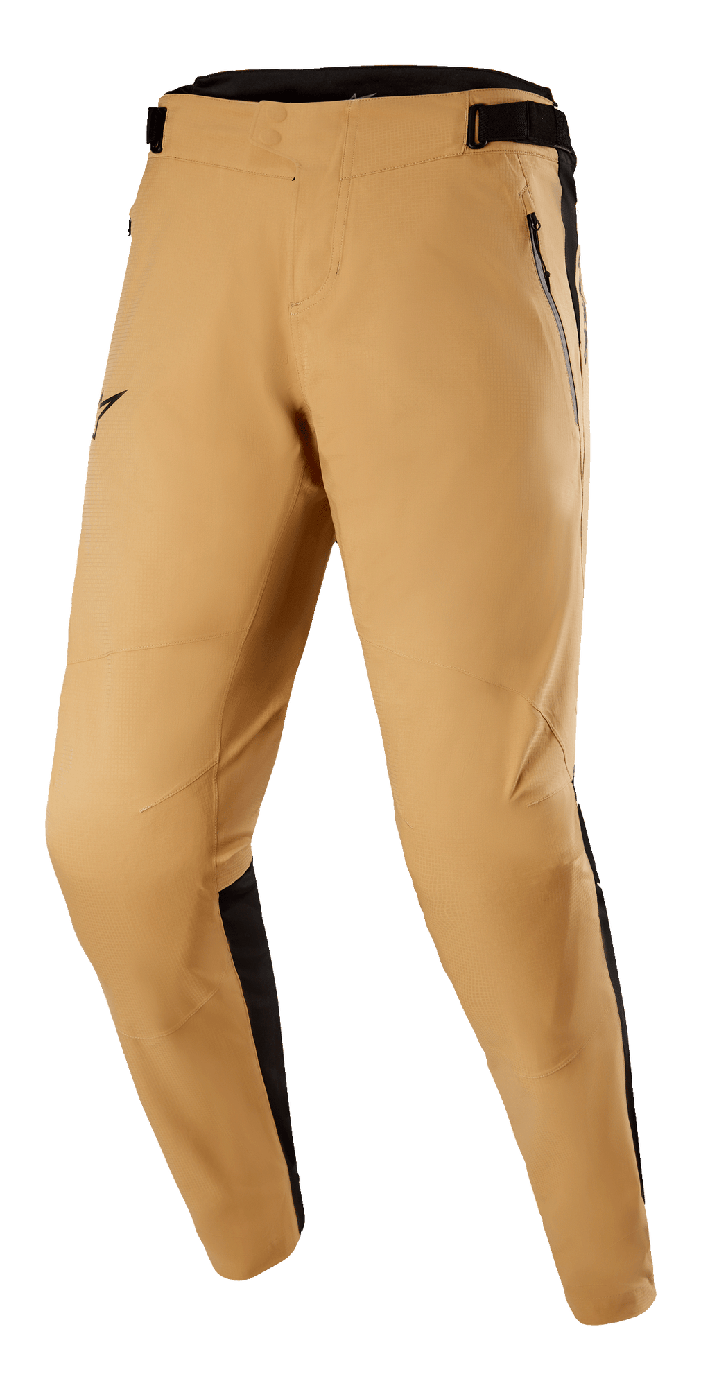 Alpinestars Tahoe 8.1 Waterproof Pants, en color caqui y negro, pantalones de MTB impermeables con piernas precurvadas, bolsillos frontales con cremallera y cintura ajustable, con paneles laterales negros y entrepierna sin costuras para un rendimiento óptimo en senderos bajo cualquier condición climática