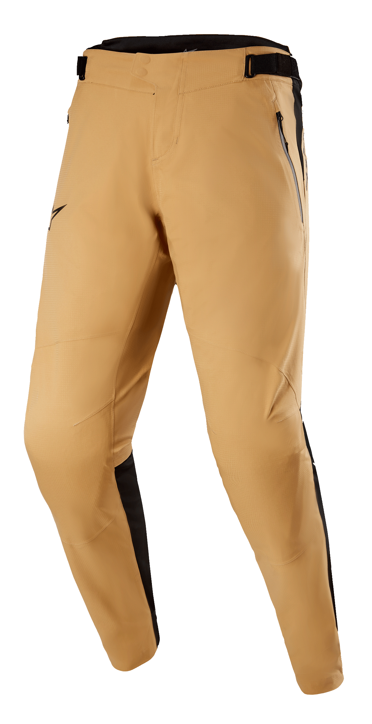 Alpinestars Tahoe 8.1 Waterproof Pants, en color caqui y negro, pantalones de MTB impermeables con piernas precurvadas, bolsillos frontales con cremallera y cintura ajustable, con paneles laterales negros y entrepierna sin costuras para un rendimiento óptimo en senderos bajo cualquier condición climática