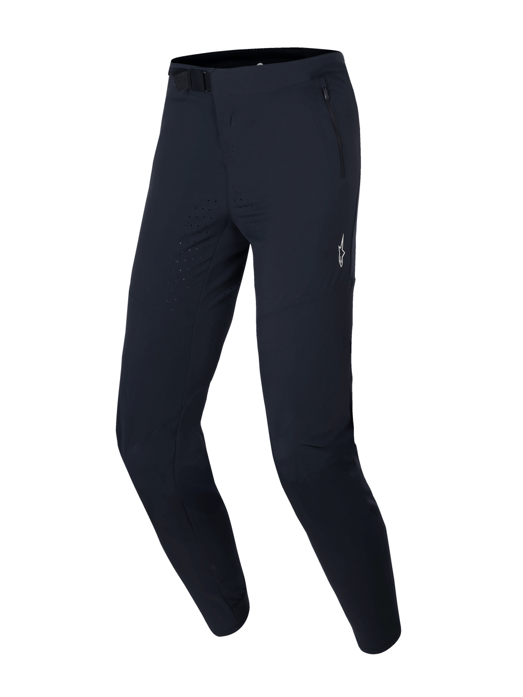 Alpinestars A-Aria Elite Pants, pantalones de ciclismo MTB, color Black Titanium, con ventilación perforada por láser en los muslos, cierre de hebilla magnética en la cintura y bolsillos con cremallera para un rendimiento todoterreno.