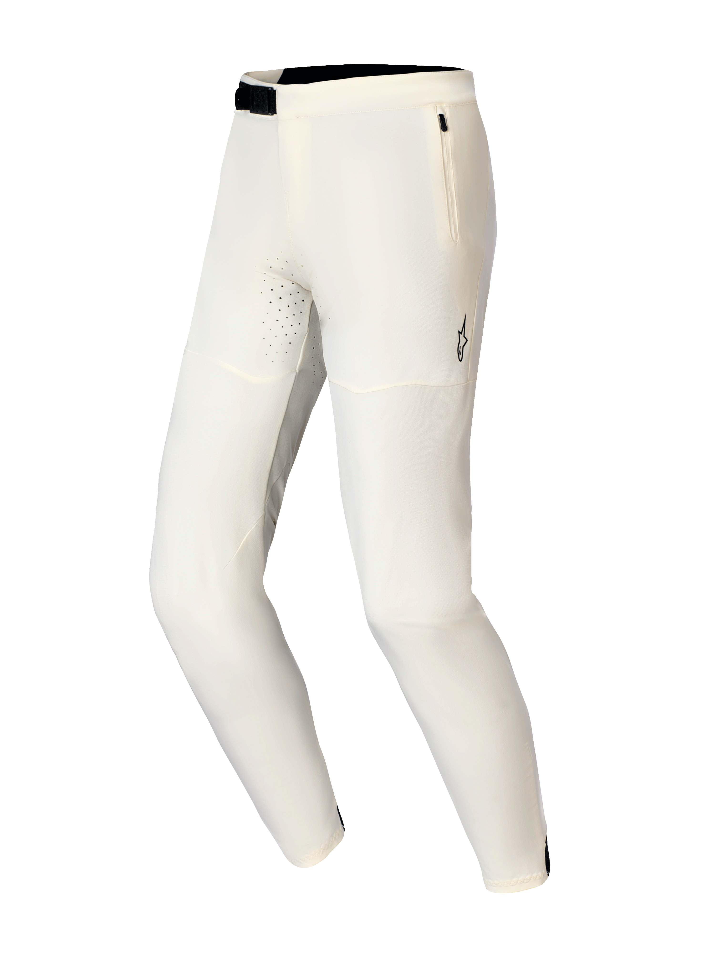 Alpinestars A-Aria Elite Pants, pantalones de ciclismo de montaña, color crudo, con cierre de hebilla magnética negra, bolsillo lateral con cremallera y perforaciones láser para ventilación, diseño de alto rendimiento para ciclismo de montaña