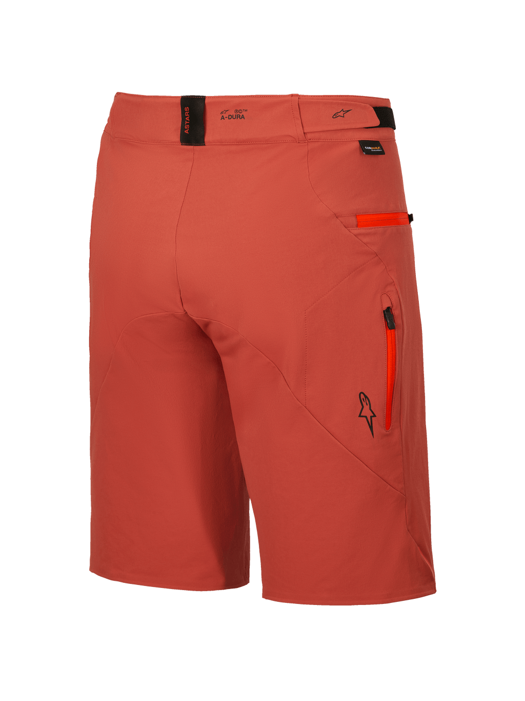 Alpinestars Shorts A-Dura Elite, pantalones cortos de ciclismo de montaña para hombre en color naranja oscuro, con bolsillos seguros con cremallera y tejido Cordura elástico