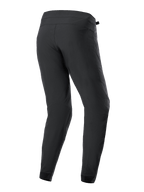Pantalones Alpinestars A-Dura, pantalones de ciclismo negros, vista trasera, con perneras cónicas y puños elásticos, tejido elástico duradero en 2 direcciones para ciclismo de montaña