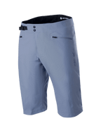 Alpinestars A-Dura Shorts, pantalones cortos de ciclismo de montaña en color azul Infinity, con cierre frontal de doble broche, hebilla lateral ajustable negra, bolsillos con cremallera y tejido elástico texturizado en 2 direcciones, ropa técnica de MTB