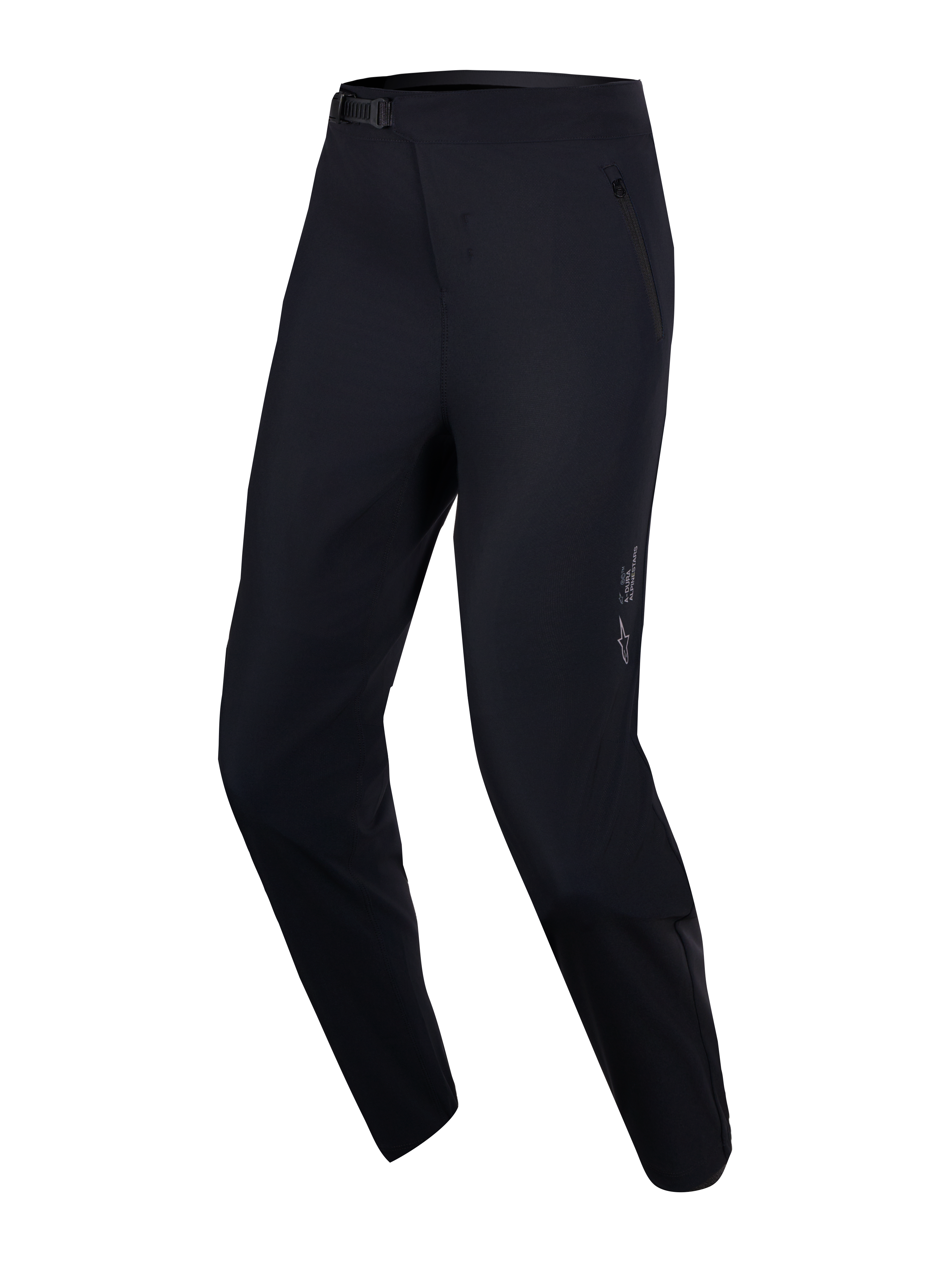 Pantalones Alpinestars Youth A-Dura Ride negros, con tejido elástico en 4 direcciones y cierre de trinquete para MTB.