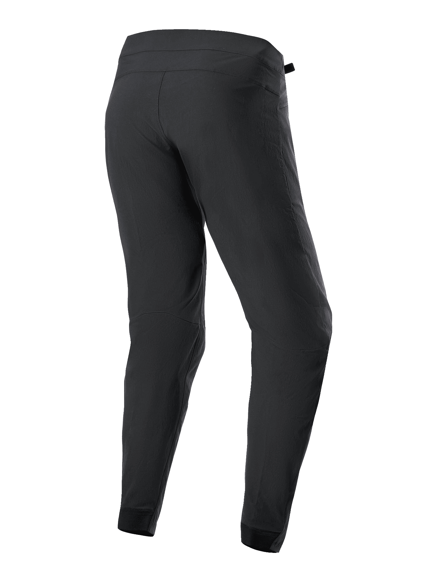 Pantalones Alpinestars Youth A-Dura, pantalones de ciclismo MTB, negros, vista trasera, con un ajuste regular de piernas cónicas y puños elásticos, material textil elástico en 2 direcciones duradero, diseñado para el rendimiento en bicicleta de montaña