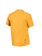 Jersey A-Dura Ride naranja, vista trasera, tejido jacquard elástico y un pequeño logotipo Astars en el dobladillo.