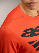 Camiseta naranja A-Dura ASTARS 2.0, manga larga con gráficos negros, tejido técnico transpirable y texturizado para MTB