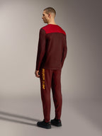 Alpinestars A-Dura Elite 2.0 Long Sleeve Jersey in Bordeaux and red, back view of technical MTB trail apparel.
