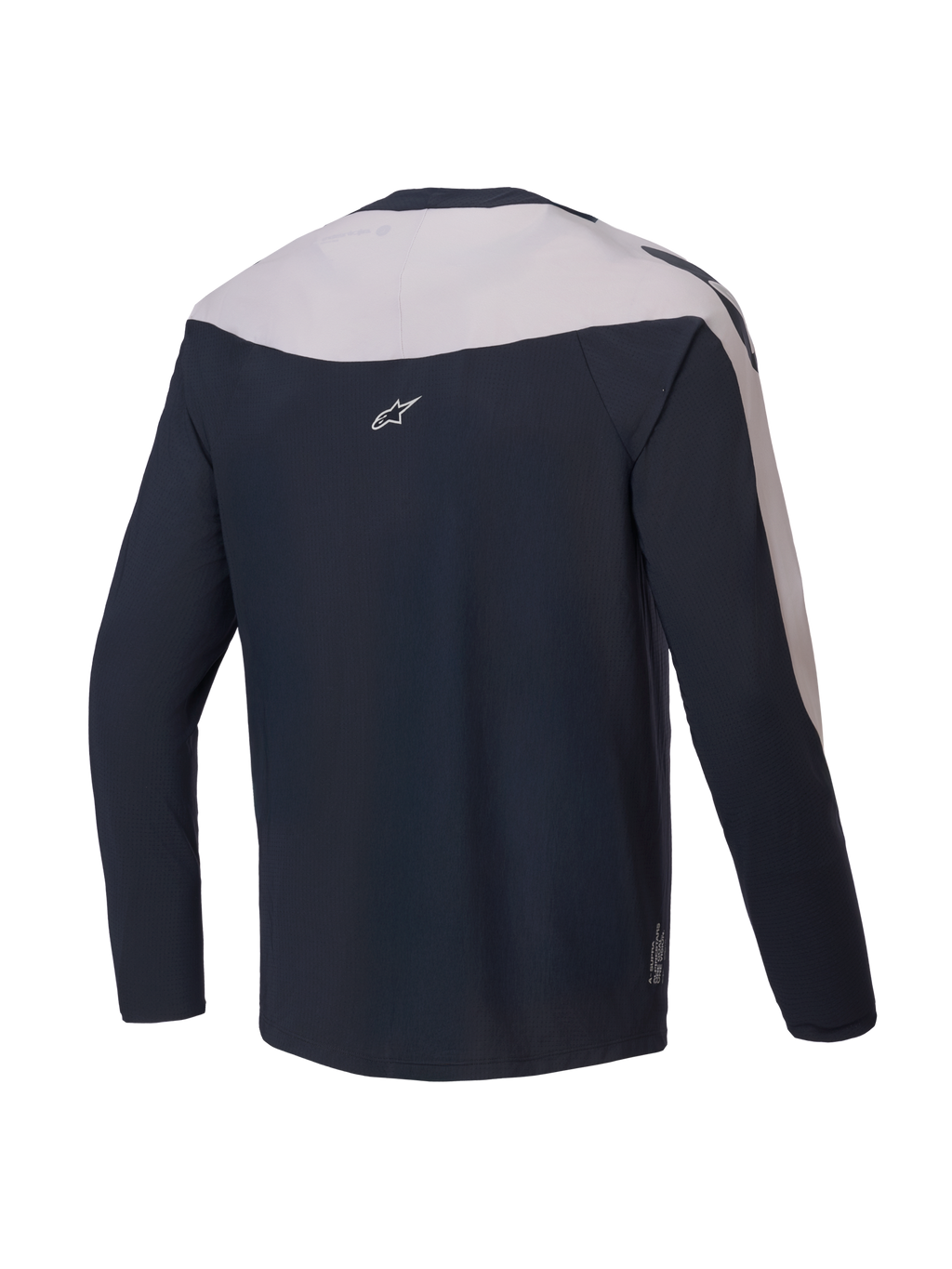 Alpinestars A-Supra Melt Jersey, jersey de manga larga para MTB, vista trasera, negro y gris claro, poliéster microperforado con paneles elásticos