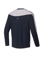 Alpinestars A-Supra Melt Jersey, jersey de manga larga para MTB, vista trasera, negro y gris claro, poliéster microperforado con paneles elásticos