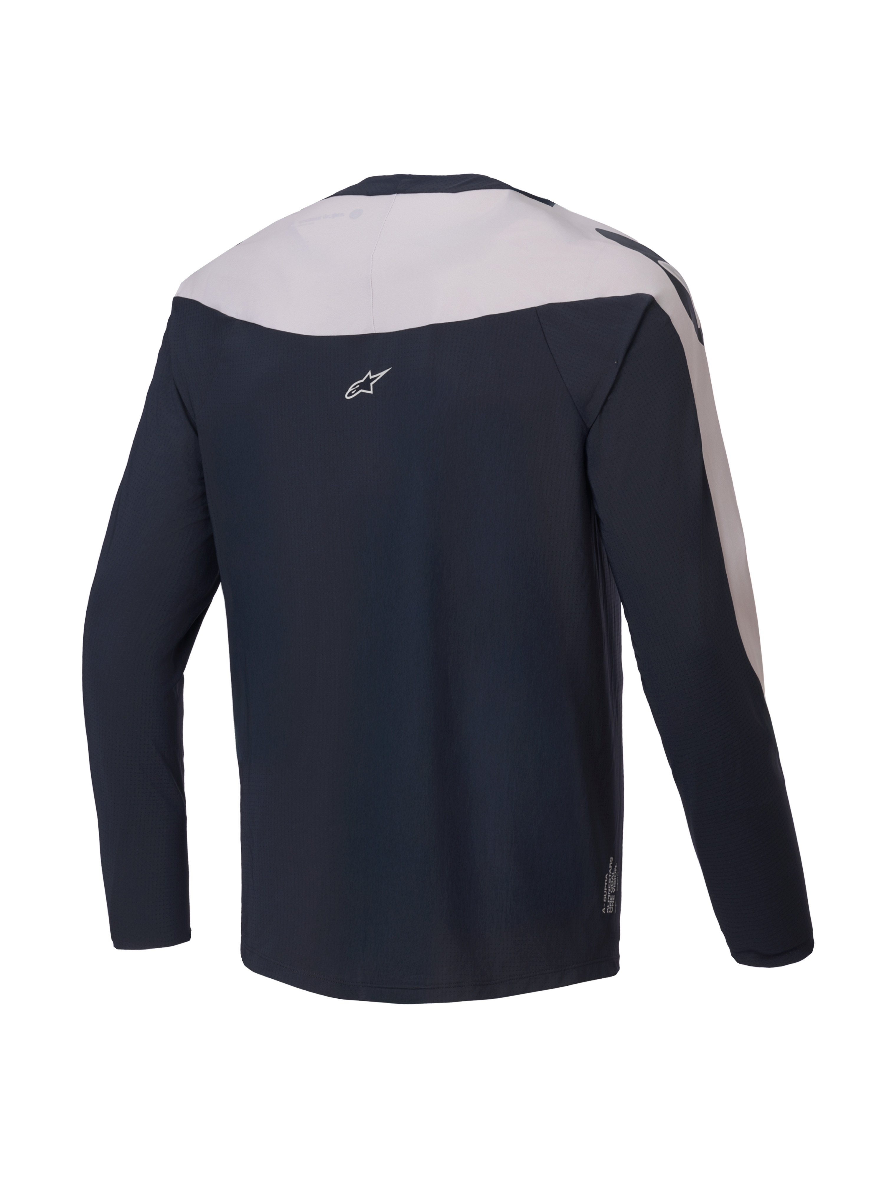 Alpinestars A-Supra Melt Jersey, jersey de manga larga para MTB, vista trasera, negro y gris claro, poliéster microperforado con paneles elásticos