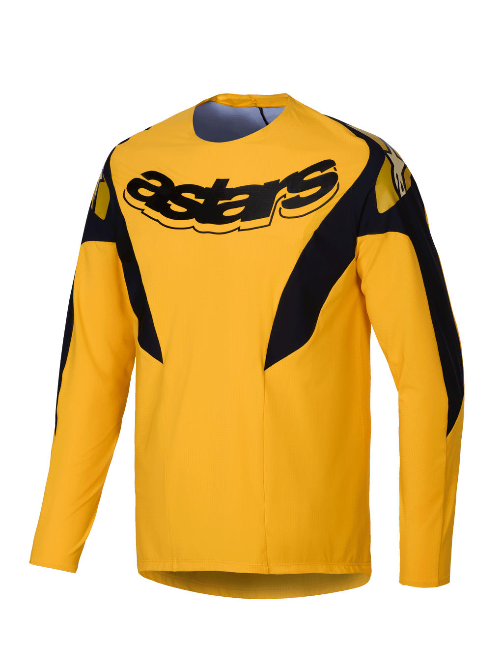 Alpinestars Jersey A-Supra Melt Edición Limitada, jersey de ciclismo MTB de mangas largas para hombre, amarillo oscuro, poliéster microperforado ligero y ventilado con paneles elásticos