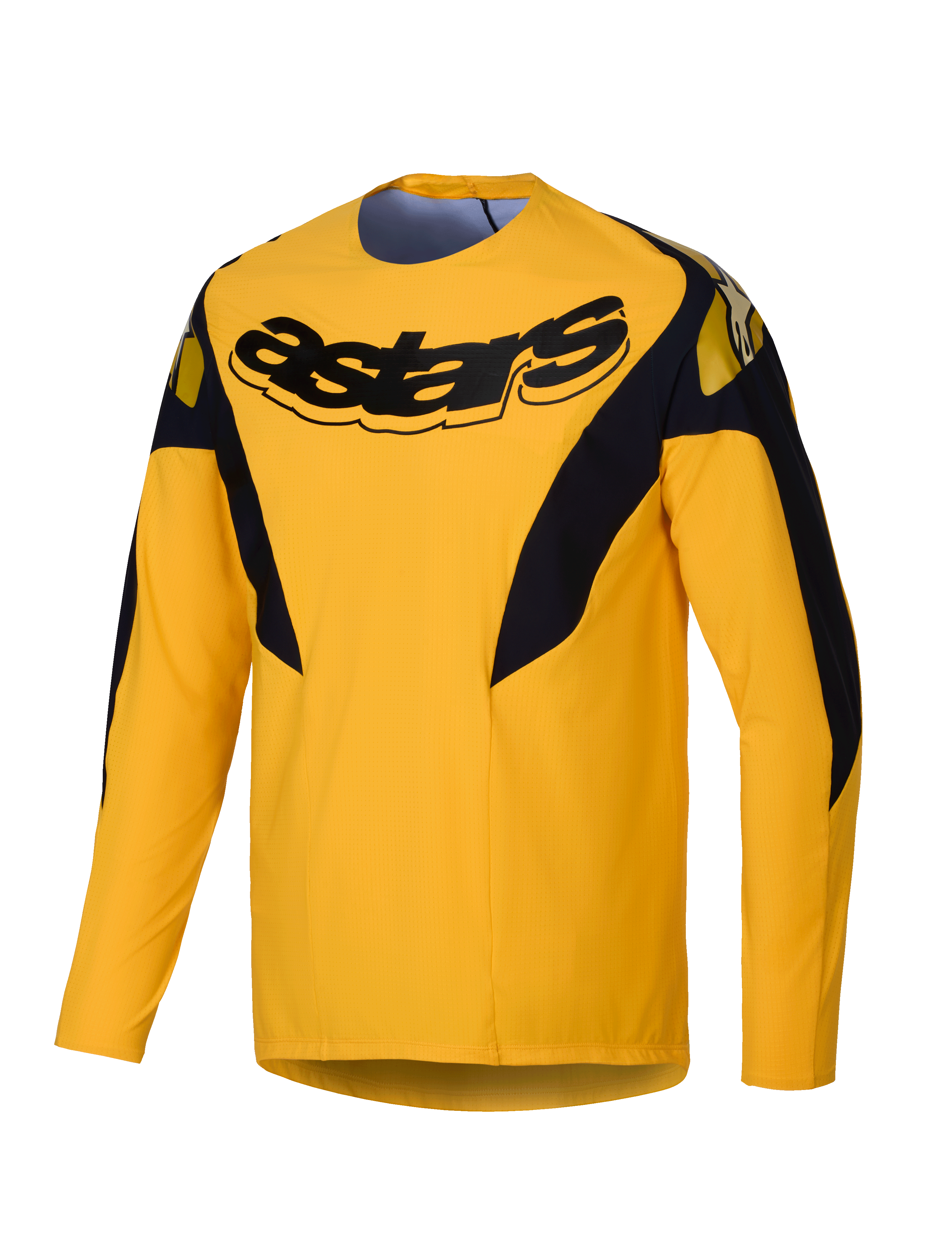 Alpinestars Jersey A-Supra Melt Edición Limitada, jersey de ciclismo MTB de mangas largas para hombre, amarillo oscuro, poliéster microperforado ligero y ventilado con paneles elásticos