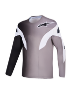 Maillot Alpinestars A-Supra Elite gris degradado, prenda de MTB con tejido microperforado y diseño de competición.