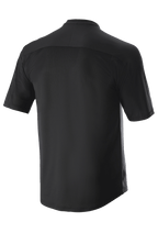 Alpinestars Drop Meta Jersey - Manga Corta, negro, vista trasera con diseño único de yugo de hombro y costuras en las mangas, parte trasera extendida para mayor cobertura, malla ligera y transpirable para ciclismo de montaña