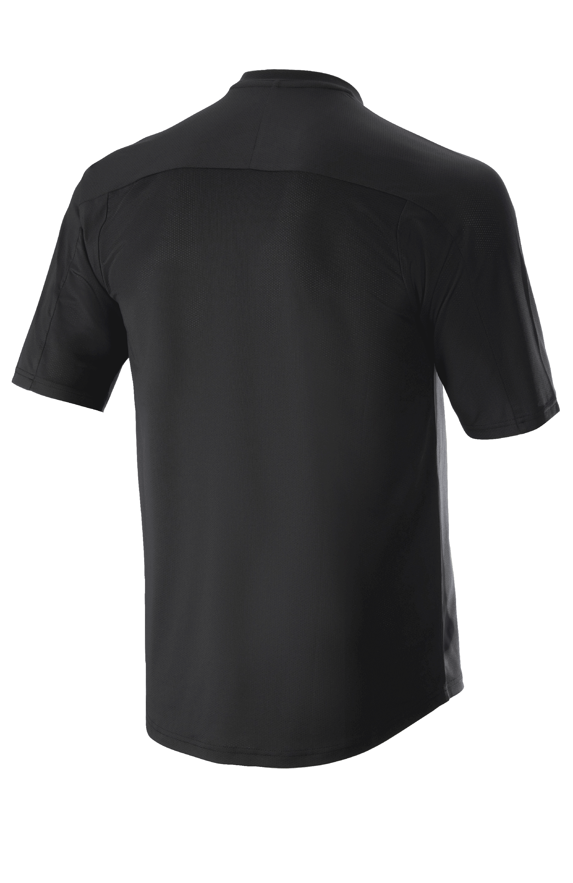 Alpinestars Drop Meta Jersey - Manga Corta, negro, vista trasera con diseño único de yugo de hombro y costuras en las mangas, parte trasera extendida para mayor cobertura, malla ligera y transpirable para ciclismo de montaña