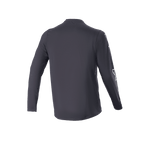 Jersey de manga larga Alpinestars A-Dura Switch, negro, vista posterior, con diseño de cola caída y logotipo sutil en la manga, jersey ligero para ciclismo de montaña MTB