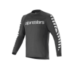 Jersey de manga larga Alpinestars A-Dura Dri Oscar, jersey de ciclismo, negro reflectante, con un gran logotipo plateado reflectante en el pecho y patrones gráficos en las mangas, ropa técnica de alto rendimiento para ciclismo de montaña