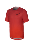 Alpinestars Youth A-Dura Rise Jersey, camiseta de manga corta para jóvenes, color naranja Spicy Orange, con logotipo negro en el pecho, cuello redondo y parte trasera más larga, tejido jacquard transpirable para ciclismo de montaña