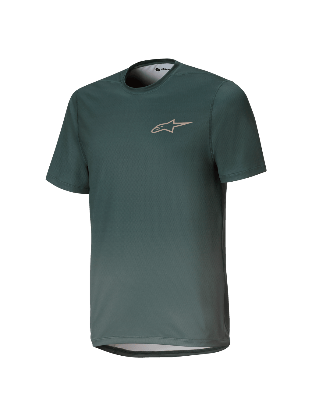 Alpinestars Youth A-Dura Rise Jersey, camiseta de MTB de manga corta, verde Silver Pine, cuello redondo con un logotipo sutil en el pecho, tejido jacquard ligero y transpirable, ajuste regular