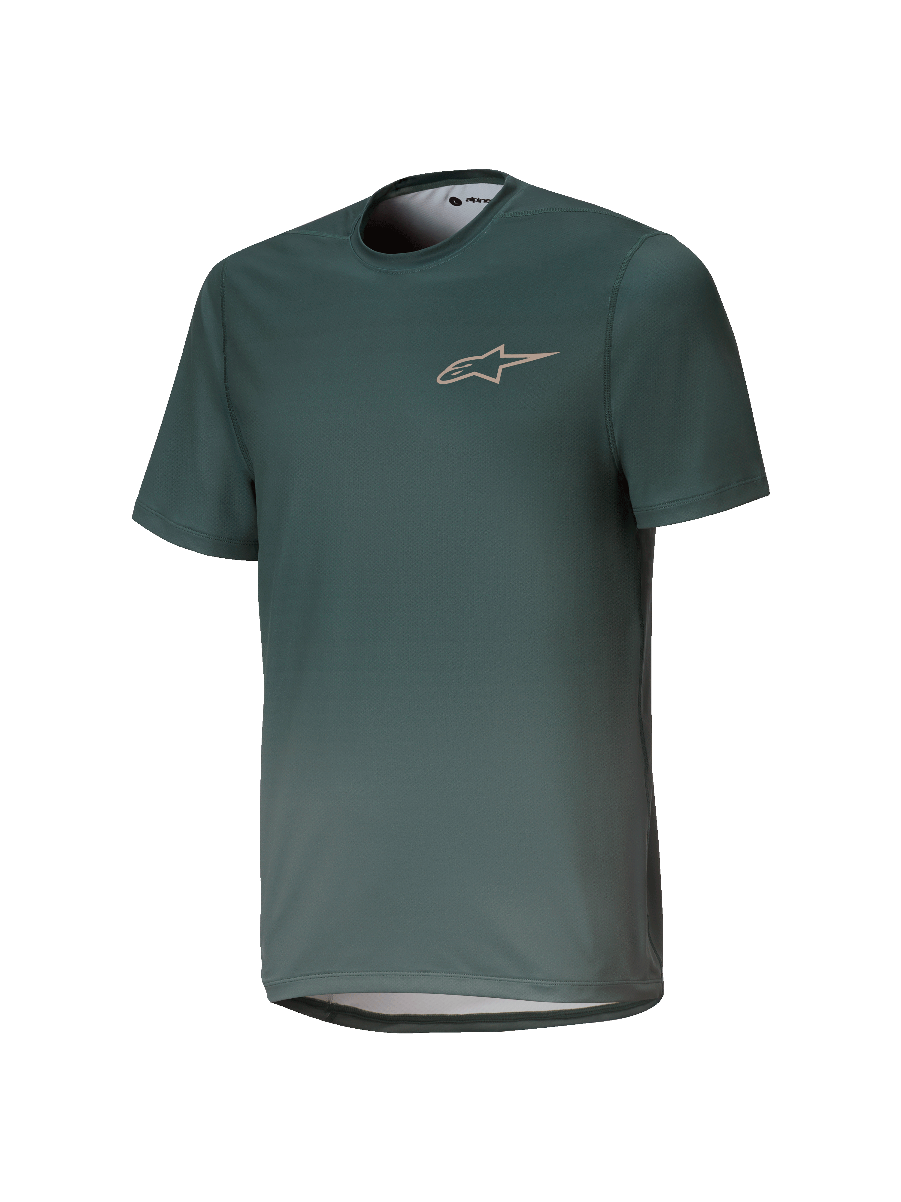 Alpinestars Youth A-Dura Rise Jersey, camiseta de MTB de manga corta, verde Silver Pine, cuello redondo con un logotipo sutil en el pecho, tejido jacquard ligero y transpirable, ajuste regular