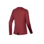 Alpinestars Jersey Térmico Stella A-Dura, jersey de ciclismo MTB de mangas largas para mujer, vista trasera con cola trasera extendida, borgoña, forro polar aislante para ciclismo de montaña en clima frío