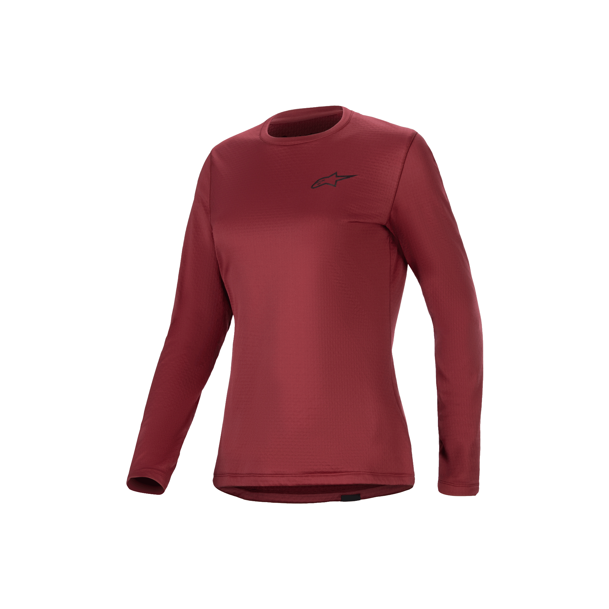 Alpinestars Jersey Térmico Stella A-Dura, jersey de ciclismo de mangas largas para mujer, burdeos, top de rendimiento con forro polar aislante y cola trasera extendida
