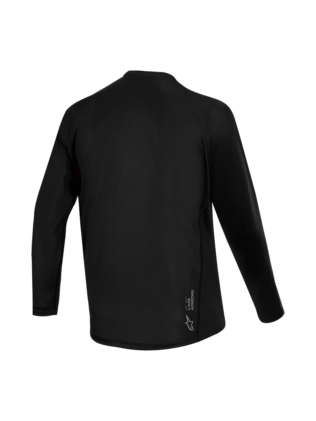 Jersey negro Stella A-Dura Ride para mujer, vista trasera con textura de jacquard y logotipo de Alpinestars.