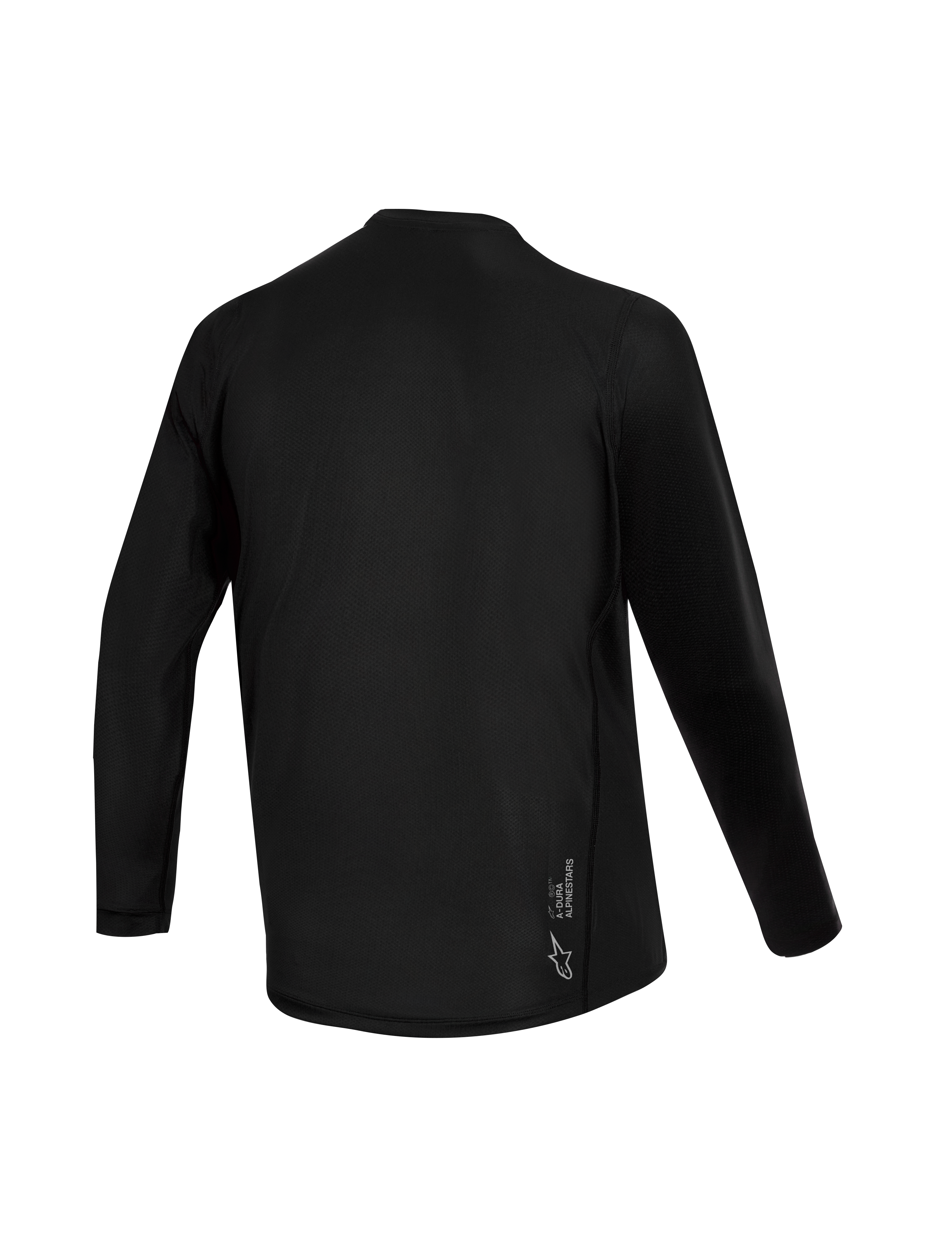 Jersey negro Stella A-Dura Ride para mujer, vista trasera con textura de jacquard y logotipo de Alpinestars.