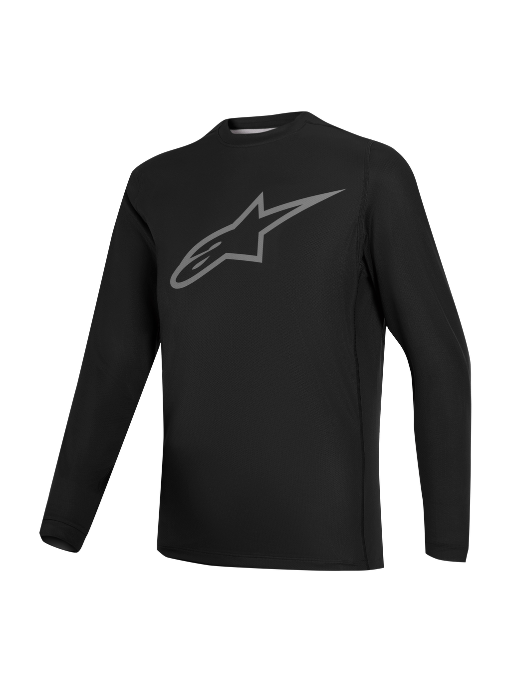 Jersey Stella A-Dura Ride para mujer, negro de manga larga con logo Astars gris, ropa técnica de ciclismo MTB