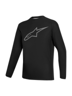 Jersey Stella A-Dura Ride para mujer, negro de manga larga con logo Astars gris, ropa técnica de ciclismo MTB