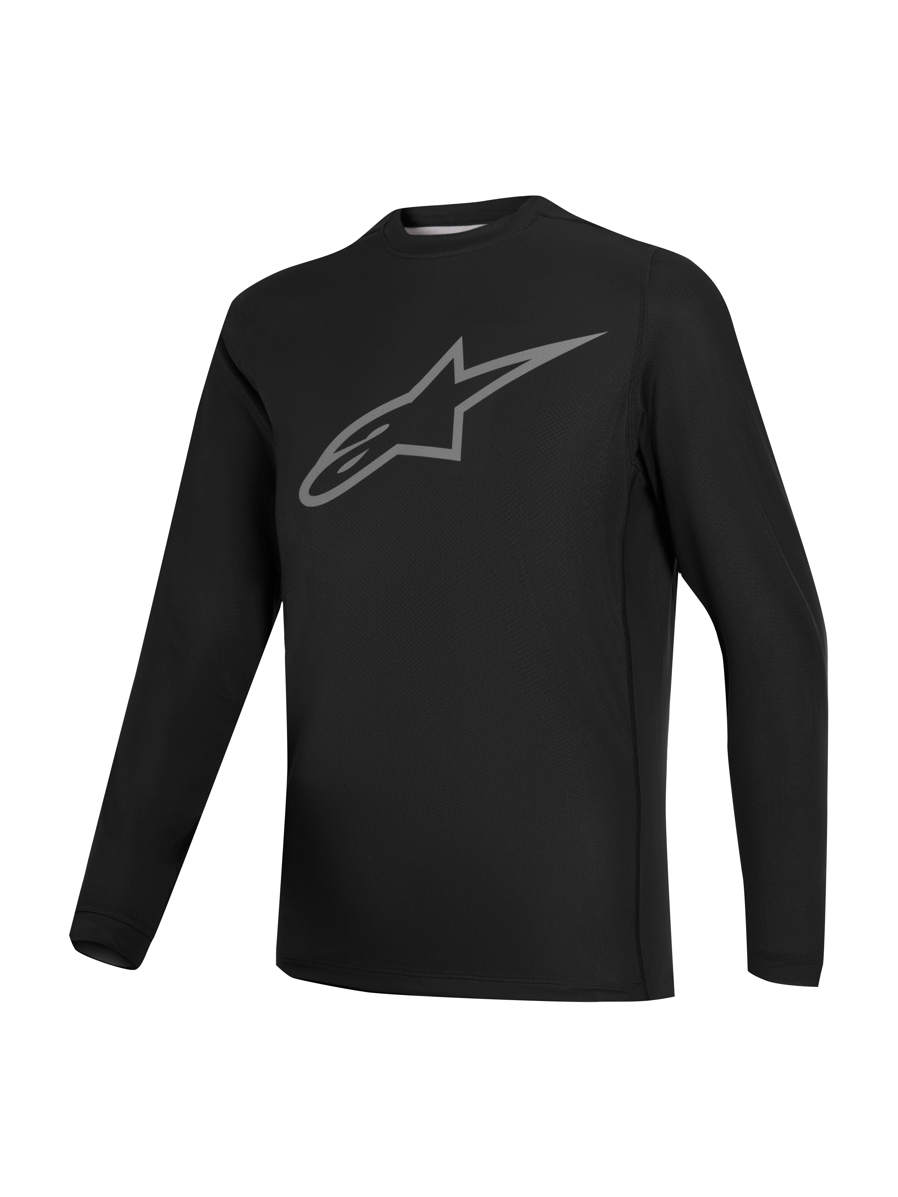 Jersey Stella A-Dura Ride para mujer, negro de manga larga con logo Astars gris, ropa técnica de ciclismo MTB