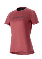 Alpinestars Women's Stella A-Dura Dri Switch Jersey, Short Sleeve MTB Shirt, Burgundy Red with Black Logo, Perforated Mesh Sleeves for Breathability, Performance Cycling Apparel