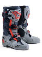 Alpinestars Tech-10 Enduro, botas de moto para enduro y todoterreno, para hombre, color gris y rojo fluo, con protección de TPU de alto rendimiento y suela específica, certificadas CE