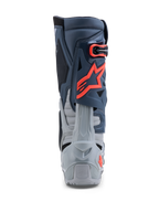 Alpinestars Tech-10 Enduro, botas de moto para hombre grises y rojo flúor con protección de talón y construcción de TPU.