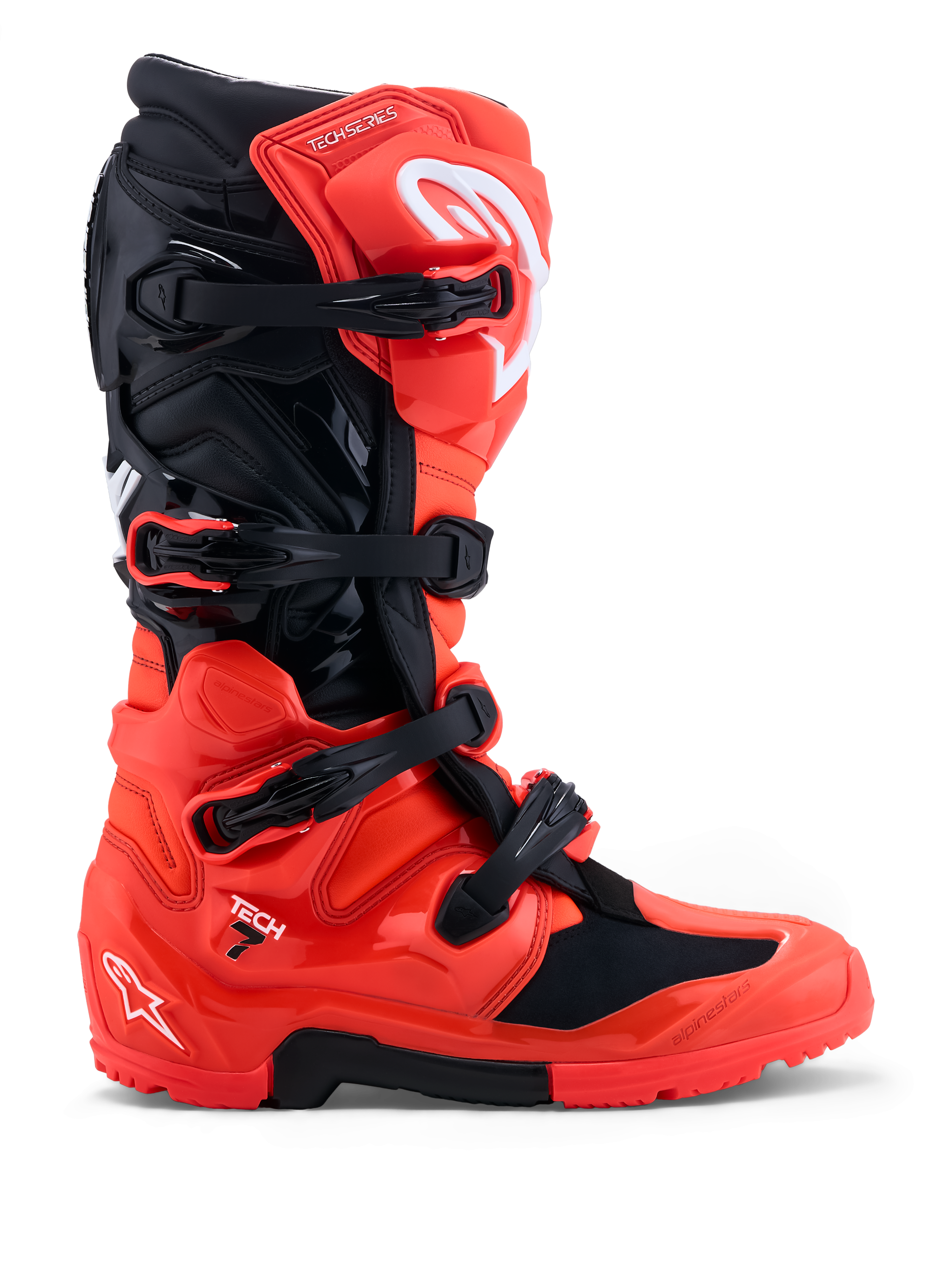 Alpinestars Botas Tech 7 Enduro, botas de motocross para hombre, rojas y negras, protección TPU y suela de doble compuesto
