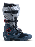 Botas Alpinestars Tech 7 Enduro Drystar, calzado de moto off-road para hombre, gris oscuro y gris medio con detalles rojos, impermeables y certificadas CE