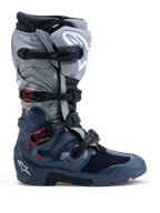 Botas Alpinestars Tech 7 Enduro Drystar, calzado de moto off-road para hombre, gris oscuro y gris medio con detalles rojos, impermeables y certificadas CE