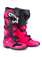 Botas Alpinestars Tech 7, botas de motocross, rosa diva y negro, con una robusta carcasa de TPU, sistema de cierre de cuatro hebillas y el prominente logotipo de Alpinestars en blanco, calzado de alto rendimiento para off-road