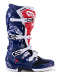 Alpinestars Tech 7, botas de motocross para hombre, edición limitada Unity, azul, blanco y rojo, con carcasa protectora de TPU y cierre de hebillas