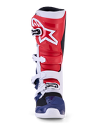 Alpinestars Tech 7 Unity de edición limitada, botas de carreras de motocross rojas, blancas y azules con protección de TPU