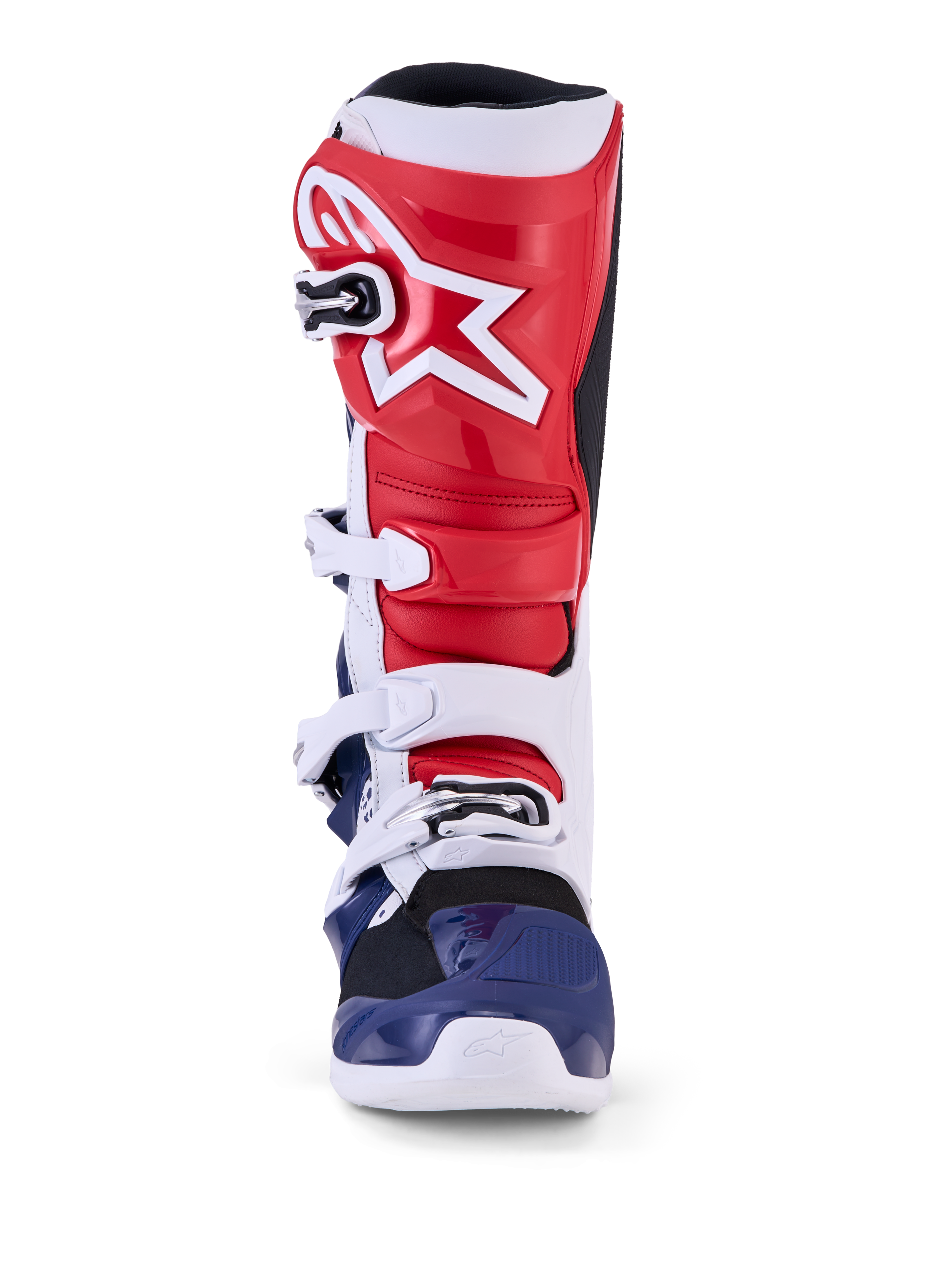 Alpinestars Tech 7 Unity de edición limitada, botas de carreras de motocross rojas, blancas y azules con protección de TPU