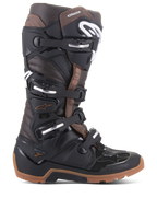 Alpinestars Tech 7 Enduro Boots, botas de moto todoterreno, negro y marrón oscuro, múltiples hebillas ajustables, suela de enduro robusta, construcción protectora para enduro y motocross