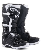 Alpinestars Tech 7 Enduro Drystar® Boots, Off-Road Motorcycle Boots, Black and White, featuring a waterproof membrane, multi-buckle closure system, and a rugged enduro-specific sole for off-road performance.