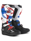 Botas Honda Tech 7 Enduro Drystar®, botas de enduro para motocicleta, rojo, azul, negro y blanco, múltiples hebillas ajustables, marca Honda, protección robusta, diseño con soporte alto para el tobillo